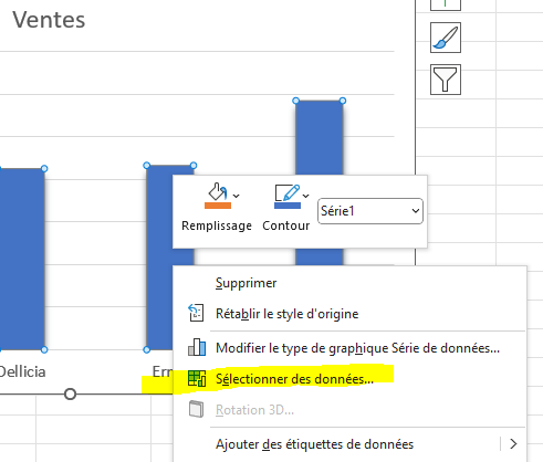 Astuce Excel pour insérer une série dans un graphique