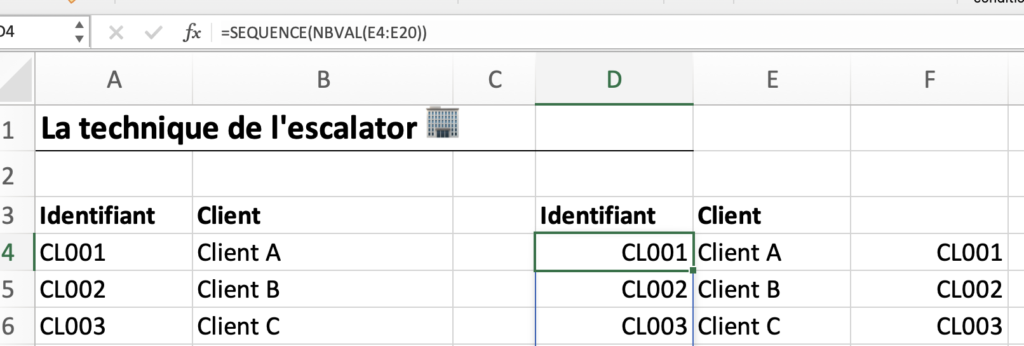 Astuce Excel pour voir comment on utilise la sequence automatique