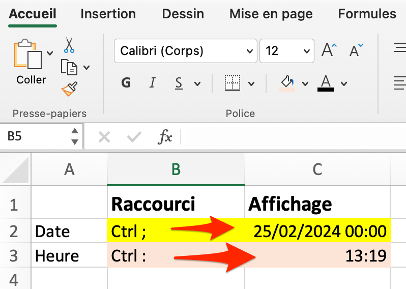 Comment figer date/heure dans Excel sans mise à jour automatique