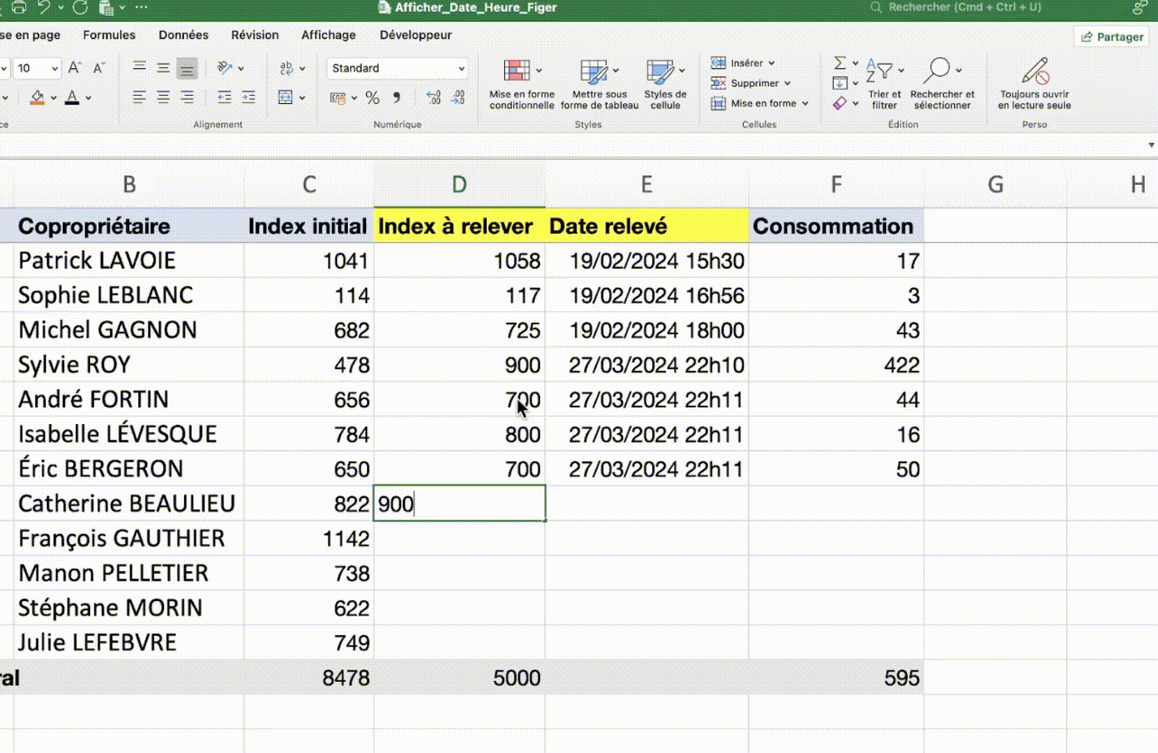 Afficher date et heure dans Excel d'une facon automatique