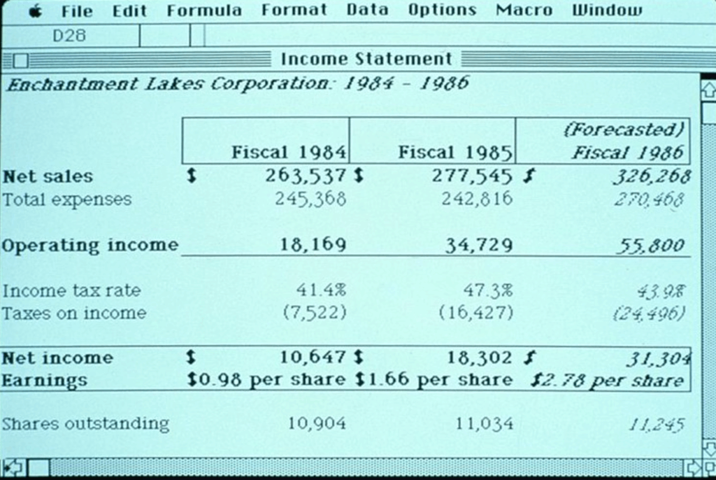 Excel 40 ans Copie d'écran Mac